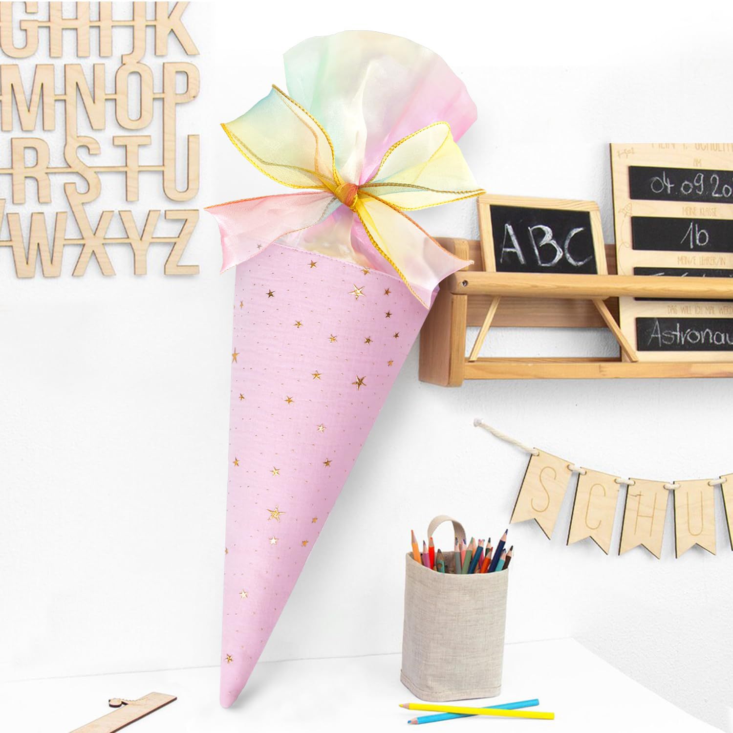 German Boys Girls Gift Bags School School Cone Filled Small Sugar Bag Student Cone 2-Piece Set Wholesale