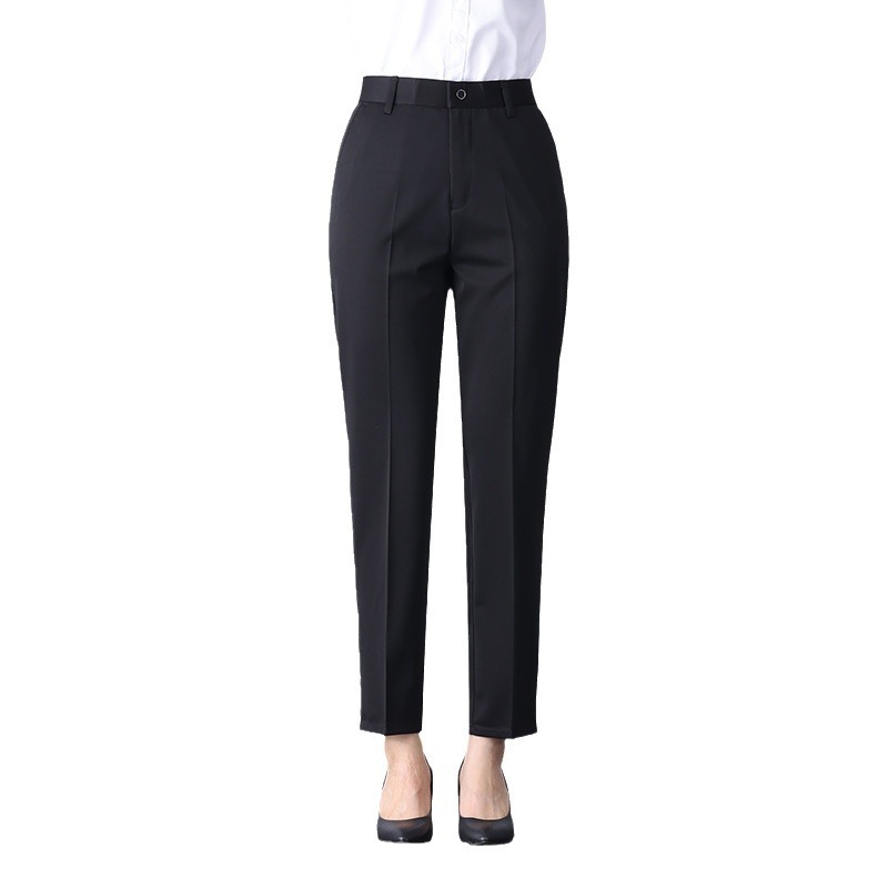 Western Trousers Women's Professional Pants Summer Thin Trousers Stretch Straight-tube Draping Slim-fit High-waist Slim-fit Western Pants Women's