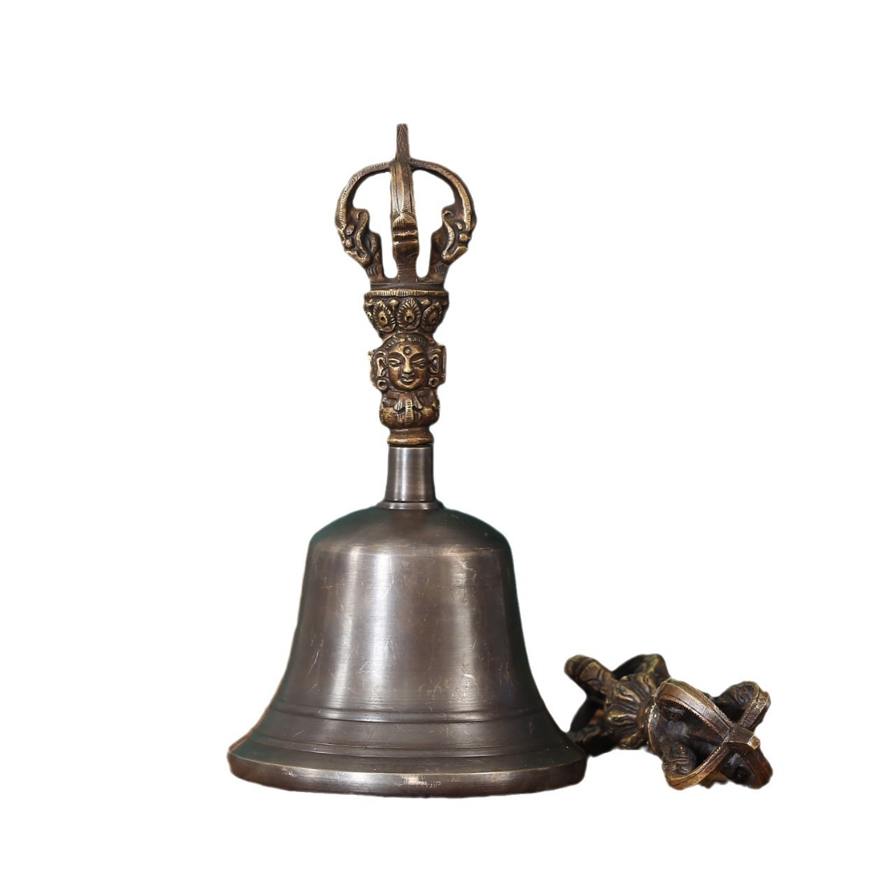 King Kong Bell Pestle Nepal Handmade Glow Diamond Bell Instrument Bronze Five-strand Nine-strand Diamond Pestle Copper Bell Ornaments