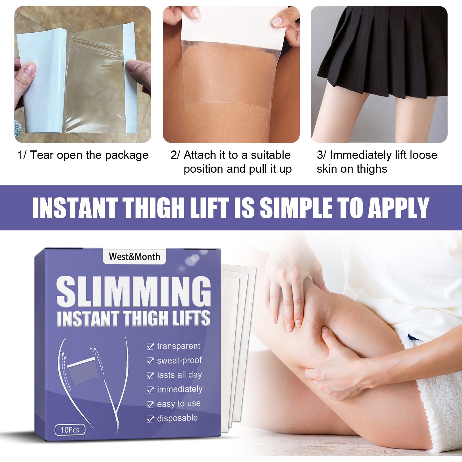 West&Month Leg Lifting Patch Lazy Thigh Shaping Firming Leg Patch Slimming Patch Lifting Patch