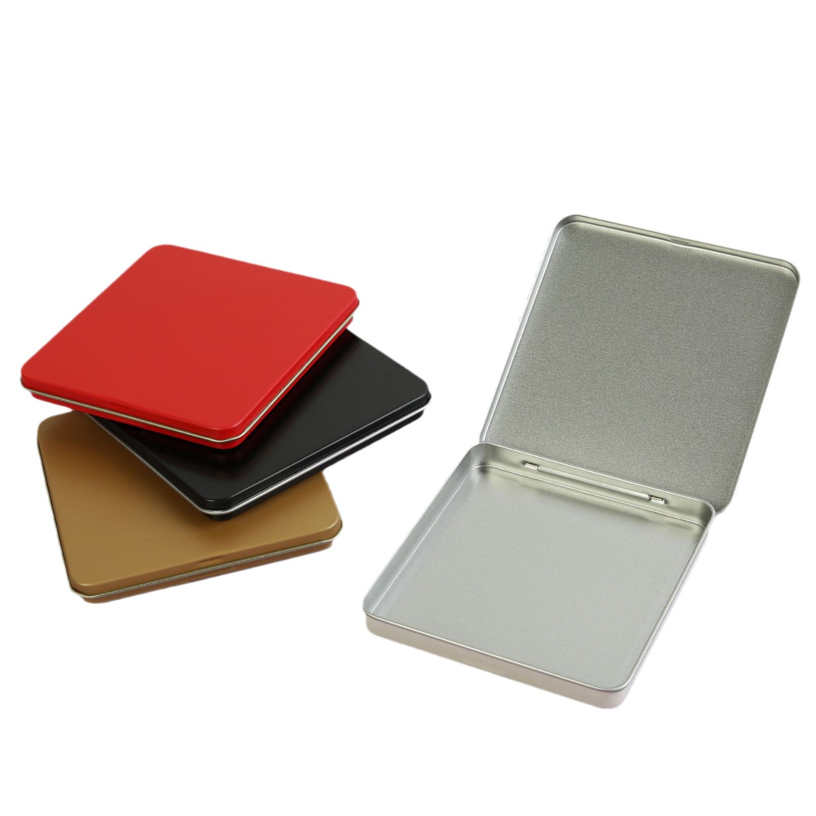 in stock pressed cake iron box small square piece portable biscuit tea iron box pressed old white tea puer chocolate tea brick iron box