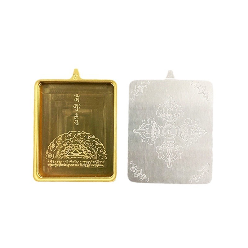 Xizang thangka gabu box stainless steel multi-size single-sided double-sided pendant waterproof thangka exchangeable factory wholesale