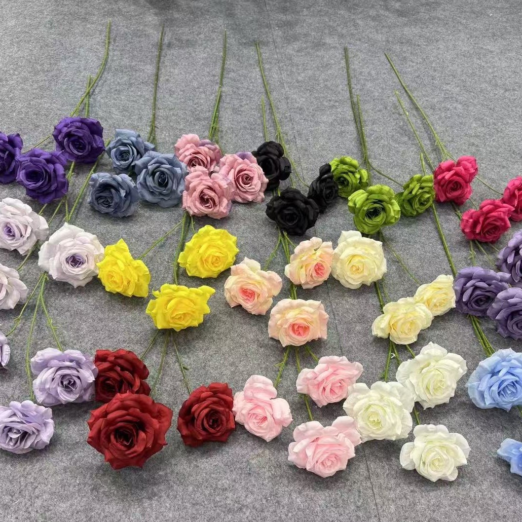 3-Головые Алмазные Розы Без Листьев, Свадебное Цветочное Оформление, Цветочная Стена