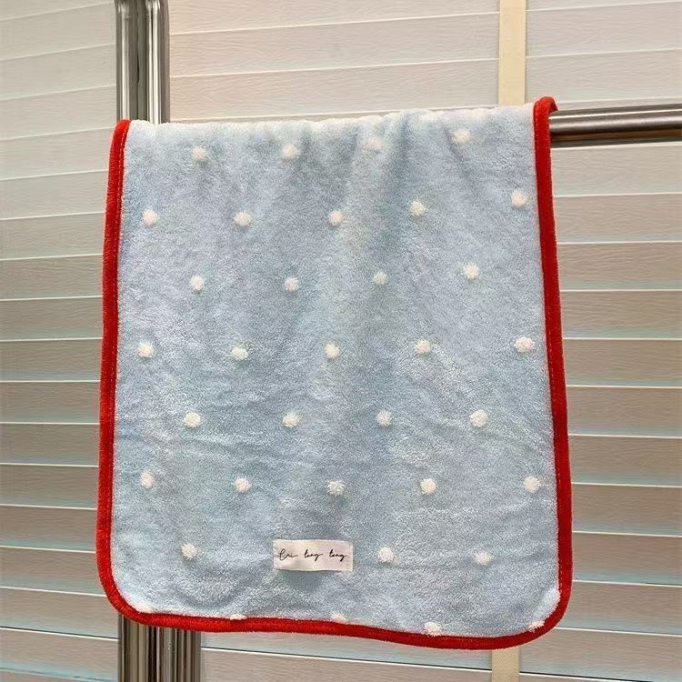 Coral Fleece Creative Snowflake Dot Towel Face Towel Student Dormitory Cleaning Face Bath Towel Household Absorbent