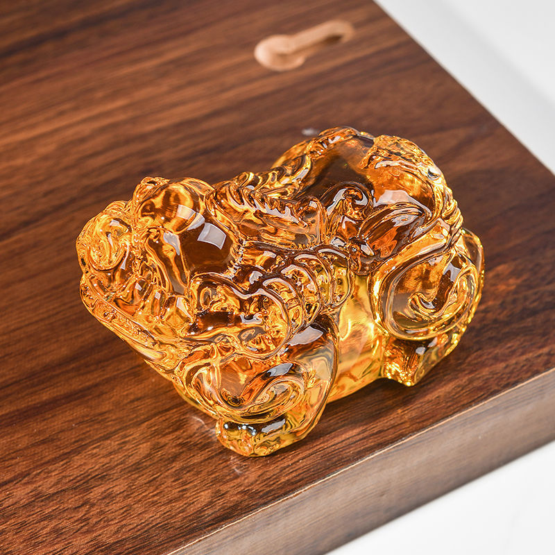 High-grade yellow crystal brave colored glaze ornaments fortune office home decorations opening housewarming mascot