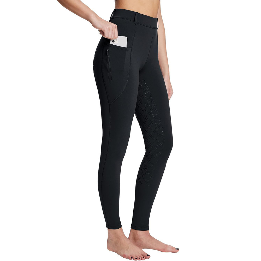Cross-Border Amazon Full-Seat Silicone Fleece-Lined Equestrian Pants for Autumn and Winter Warm and Non-Slip Outdoor Riding Pants and Breeches Customization