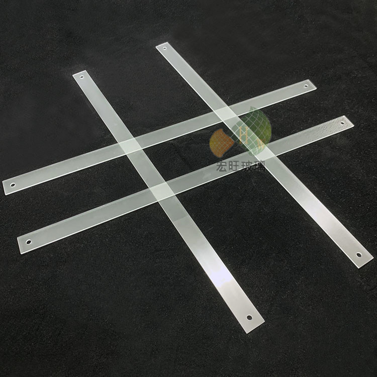 Стекло для ламп Hongwang, массовое производство, одностороннее матовое закаленное стекло, сверление 2мм