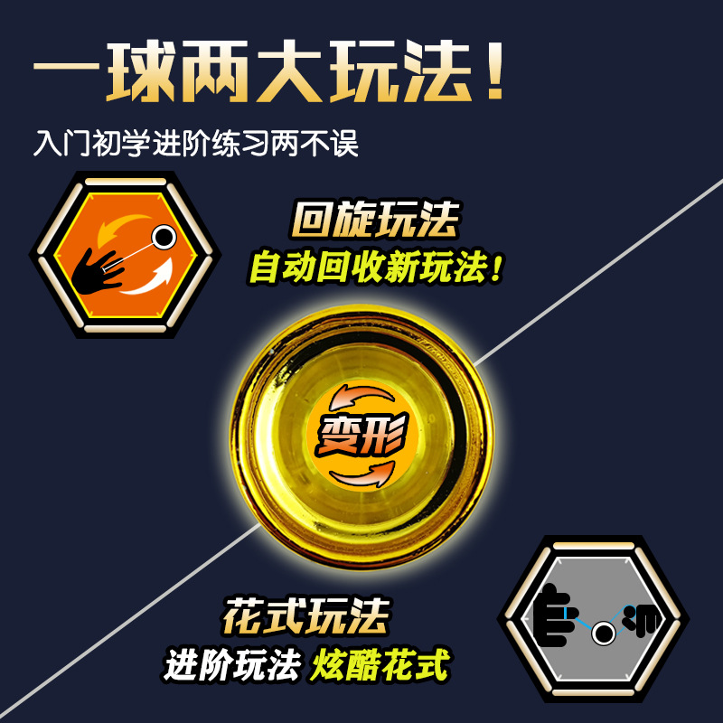 Cross-Border Amazon Alloy Yo-Yo Entry-Level Dead Sleep Live Sleep Yoyo Ball Competitive Luminous Yo-Yo