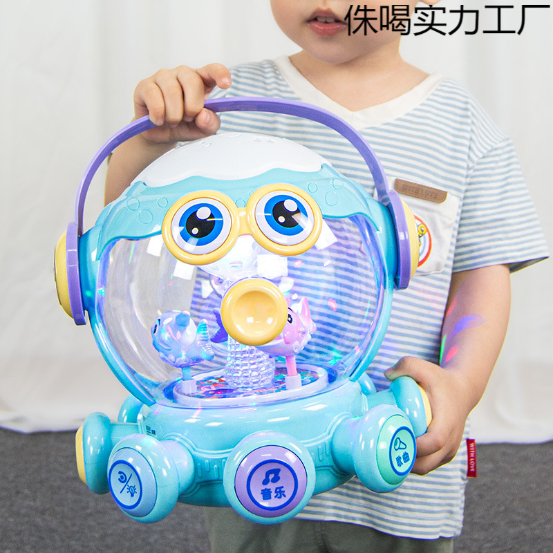Новая игрушка для младенцев, музыкальный хлопковый барабан, раннее образование, осьминог, карусель, перезаряжаемый