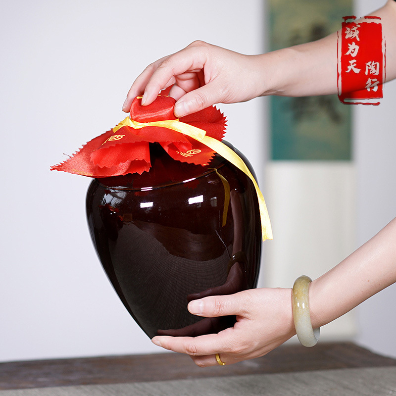 Yixing wholesale ceramic wine bottle hand 1kg 2kg 3kg 5kg 10kg clay pottery jar wine pot processing liquor empty bottle