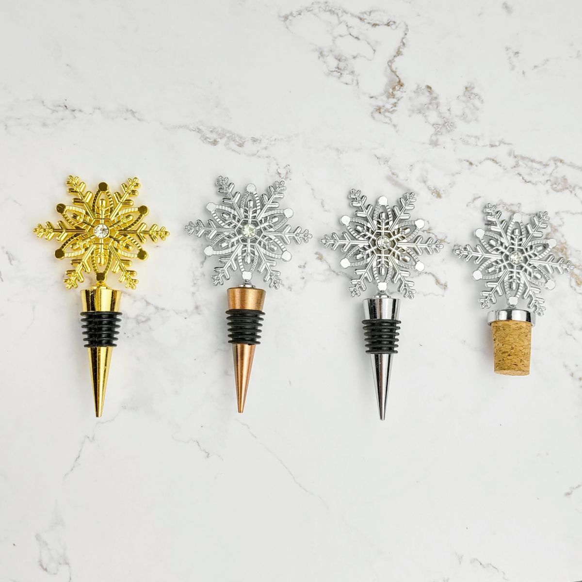 Рождественская пробка для вина, большая снежинка с алмазом, подарочная пробка