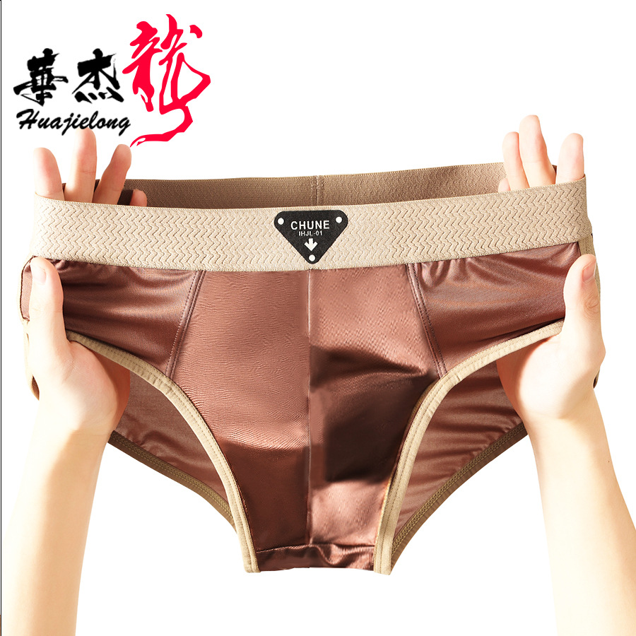 Мужские трусы из льняного шелка оптовая продажа дышащие брифы большого размера