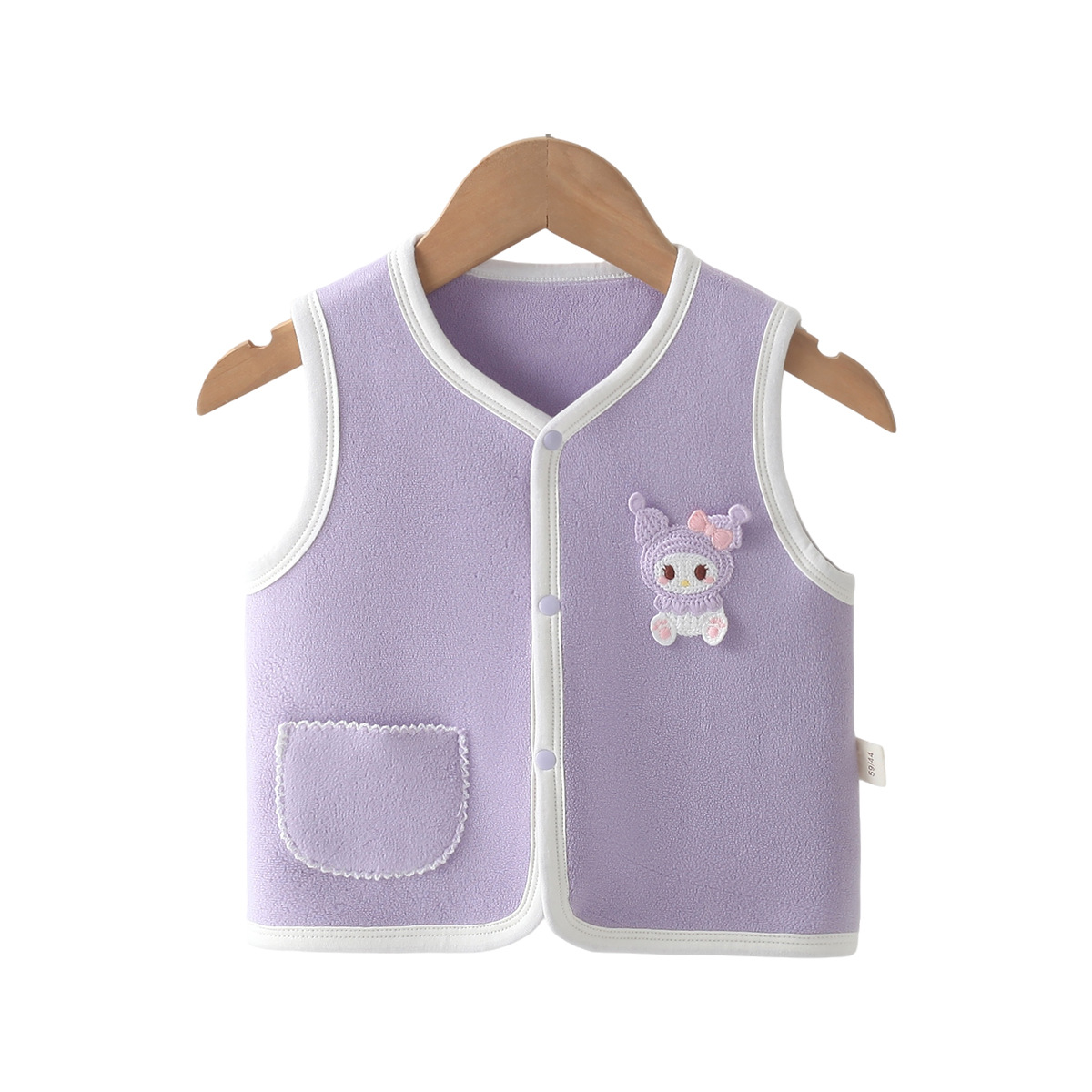 Autumn New Soft and Comfortable Double-Sided Austrian Velvet Fabric Cartoon Pattern Boneless Double-Door Vest for Infants and Young Children