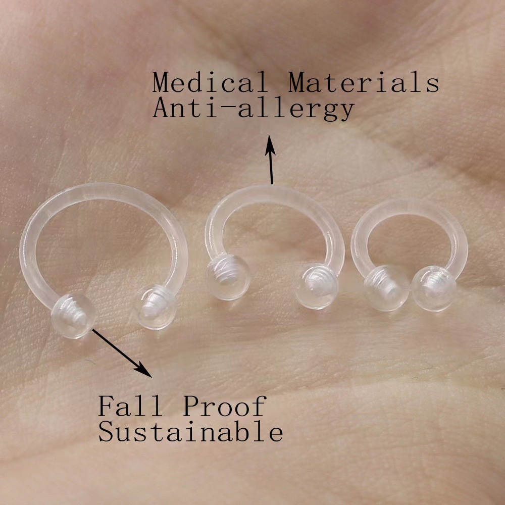 Spot Wholesale Transparent Acrylic Nose Nail Cross-border Amazon 6mm 8mm 10mm