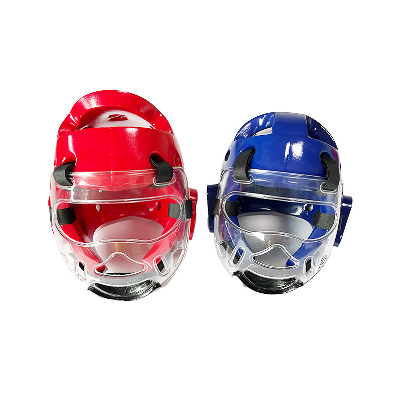 Nbr Rebound Taekwondo Helmet Mask Removable Professional Training Transparent Protective Sanda Helmet Protective Gear Wear-Resistant