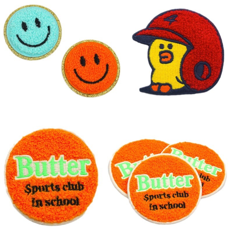 Customized Embroidered Cloth Patch Embroidered Logo Cartoon Animal Self-Adhesive Woven Label Patch DIY Cute 004