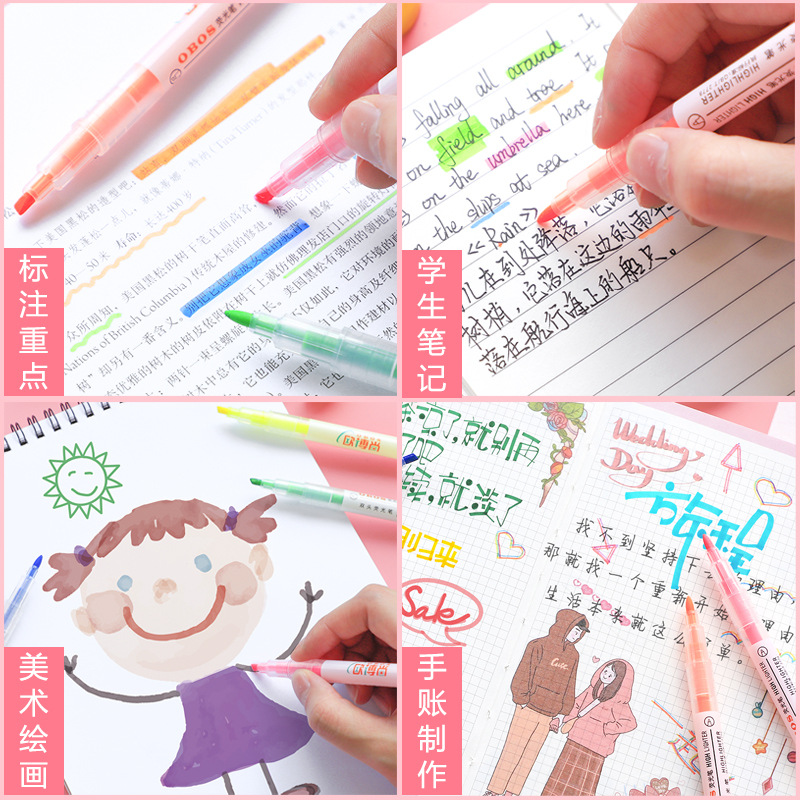 Highlighter marking pen students use notes color highlight pen candy rough drawing notes key pen endorsement artifact