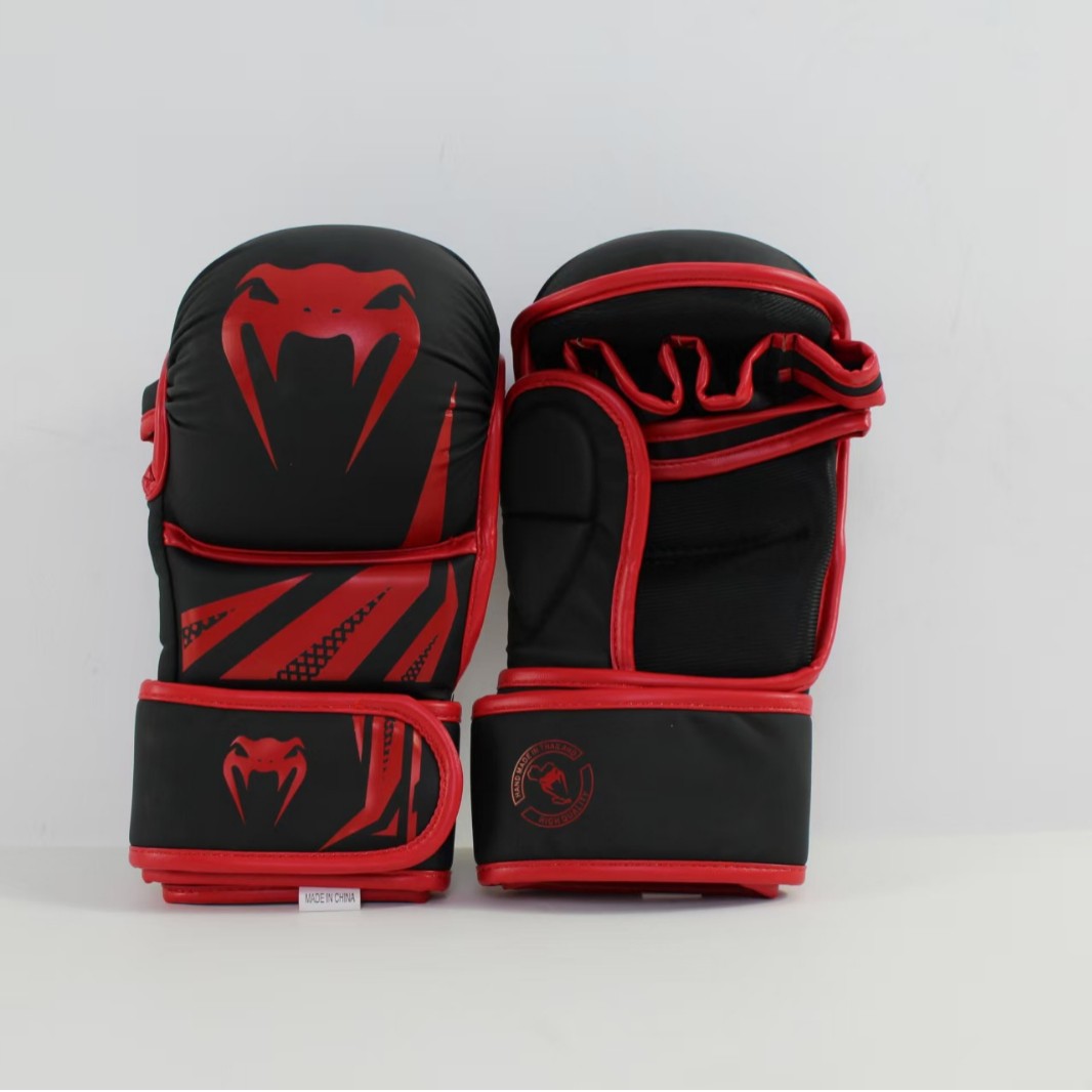 High-Quality Thickeneded and Wear-Resistant Mma Half-Finger Combat Training Pu Leather Protective Comfortable and Comfortable Boxing Gloves