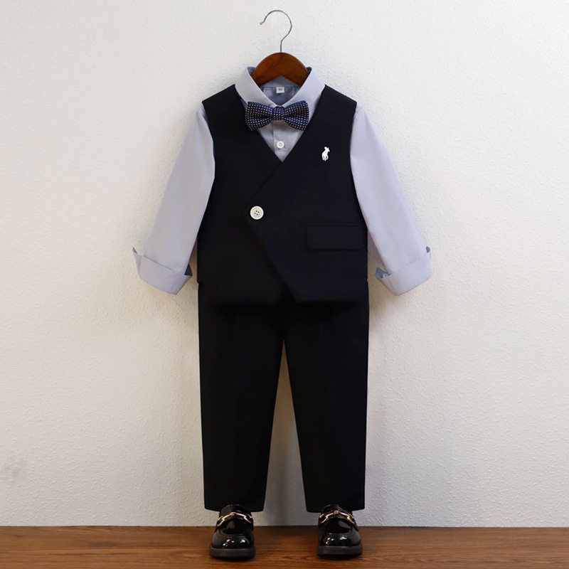 Boys' plus size Suit Chubby Kids Plus Size Plus Size Wedding Birthday Dress Children's Host Speech Piano Performance Dress