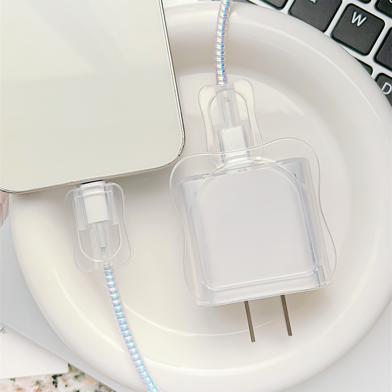 Suitable for Apple 20/18W Charger Protective Case 15/16 Data Cable Wire Bite Transparent Binaural Soft Shell