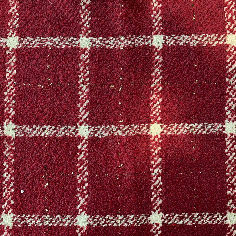 Fragrant Korean style black modern Chanel style small fragrant coarse woolen dress plaid fabric