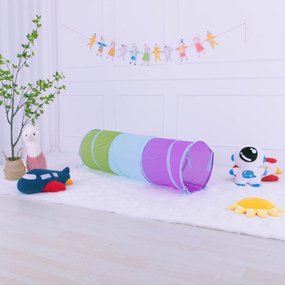 Indoor 1.8 m channel baby drill hole toy baby crawling three-color stitching 50cm diameter children's tunnel tube