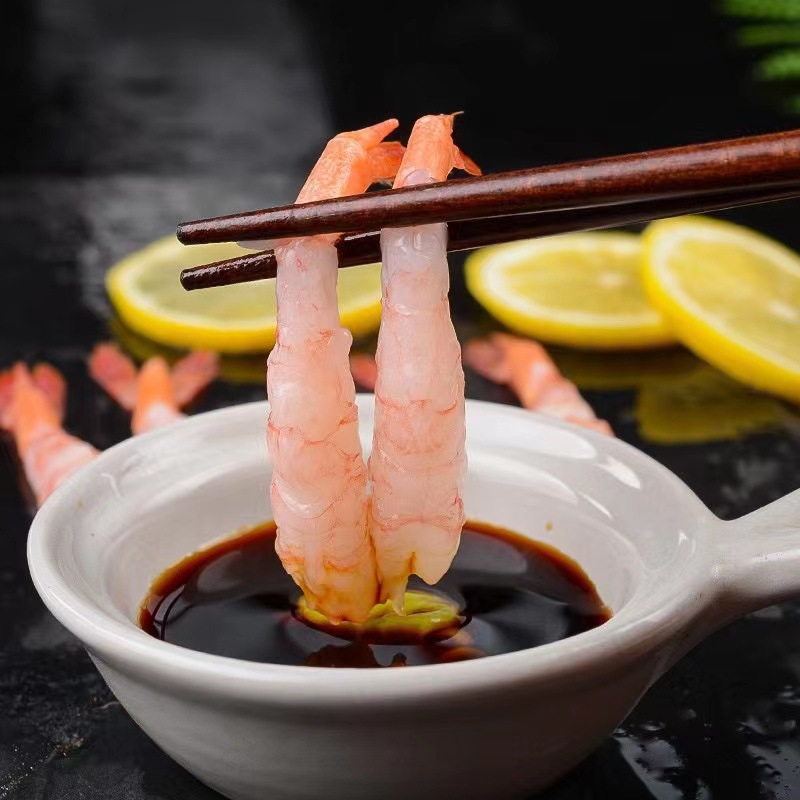 Sweet Shrimp Sashimi Russian Arctic Sweet Shrimp Sashimi Sweet Shrimp Head-removed Shelled Sweet Shrimp 30 Japanese Cuisine