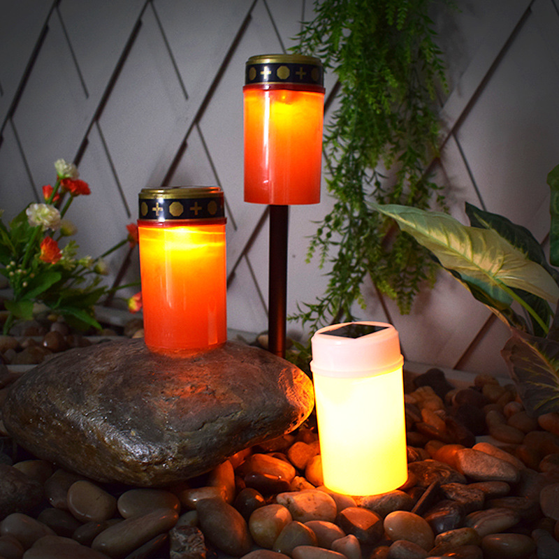 Outdoor Waterproof Solar Tomb Light LED Electronic Induction Candle Light Tomb Lights