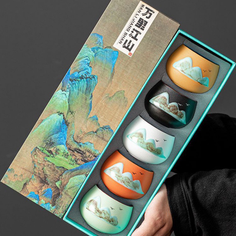 Wanli Shanhe Master Cup four-color Cup gift hand gift personal tea cup activity souvenir wholesale printed logo