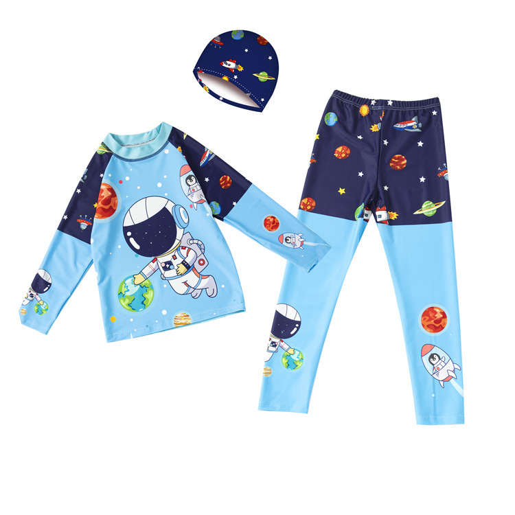 Children's Swimsuits, Boys' Swimsuits, Small, Medium and Large Children's Hot Spring Swimming Trunks Set Wholesale Baby Children's Cartoon Swimsuits Quick-Drying