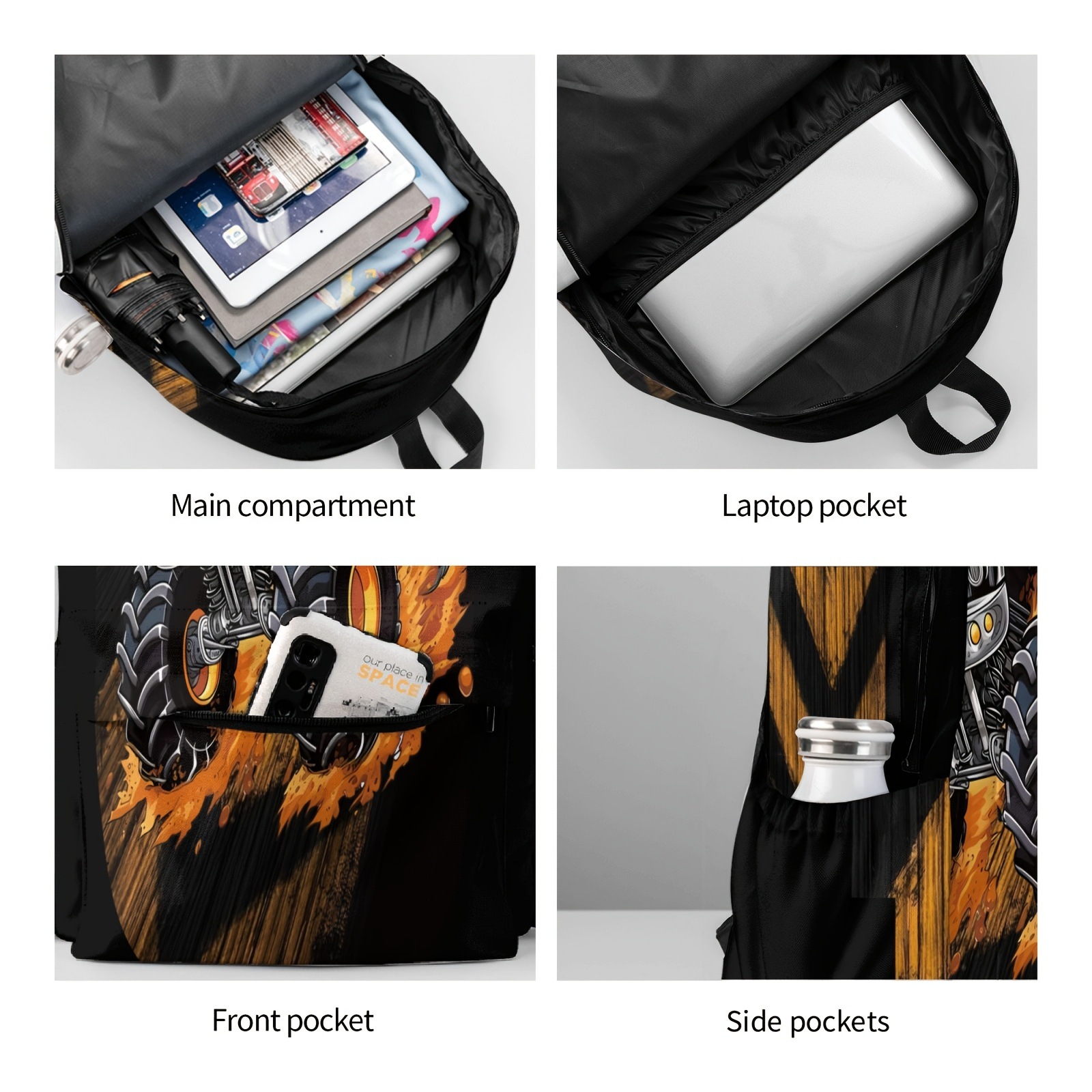 2025 New Cross-Border Dropshipping 1 Piece Street Style Monster Truck Backpack 17inch High Backpack