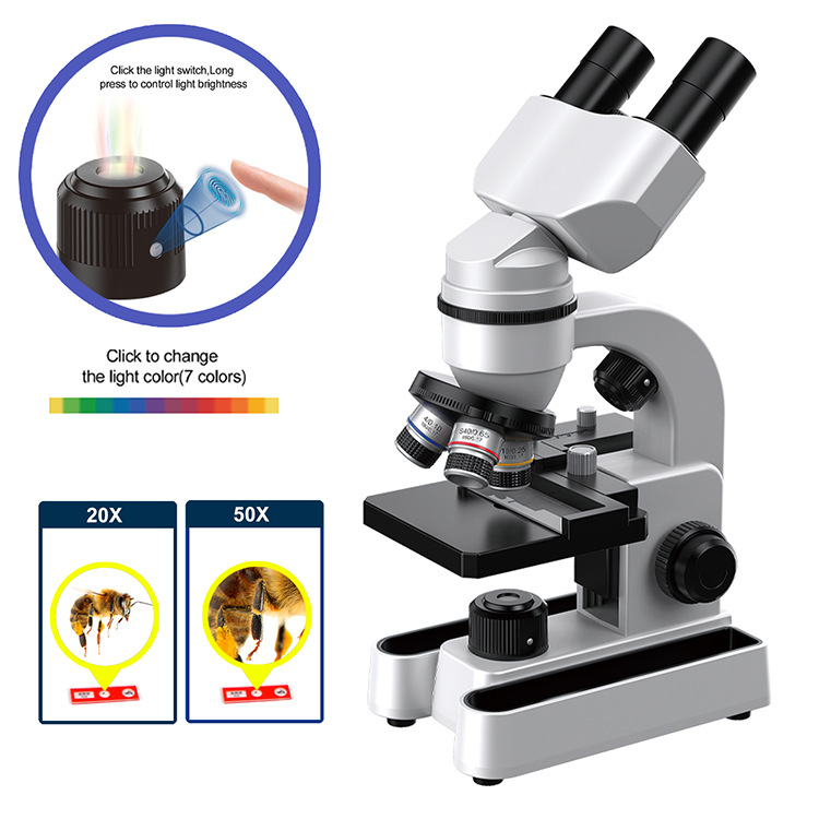 Microscope Professional Metal Objective 40X-16000X Optical Science Experiment suit Home High Definition Toy