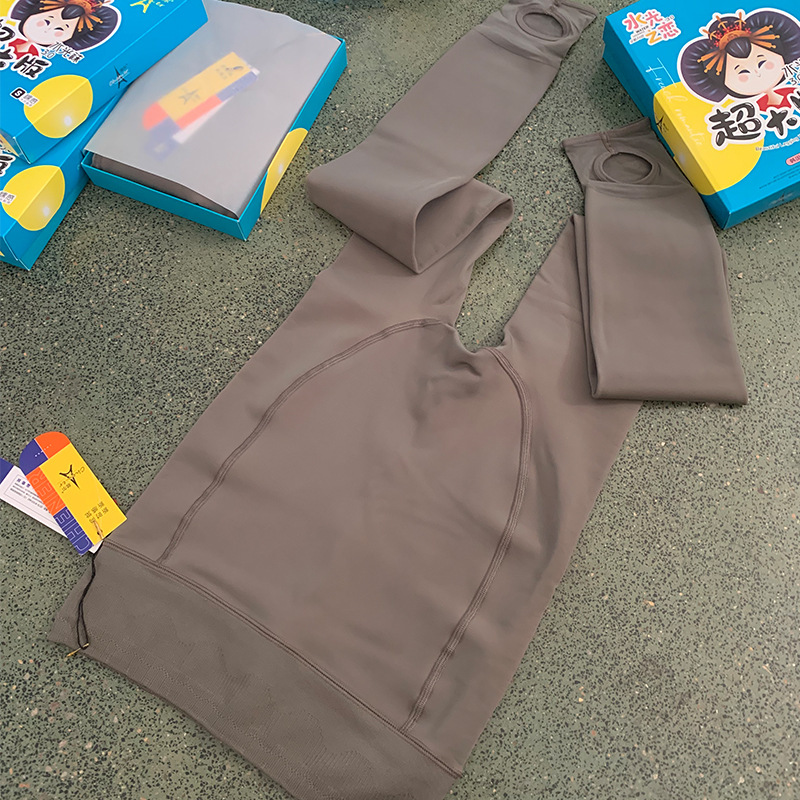 200 grams of fleece-lined water light socks gray skin pantyhose plus size leggings stewardess gray fake meat light leg artifact