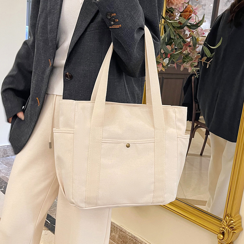 Cross-border New Women's Canvas Bag Large Capacity Handbag Casual All-match Work Bag Shoulder Tote Bag