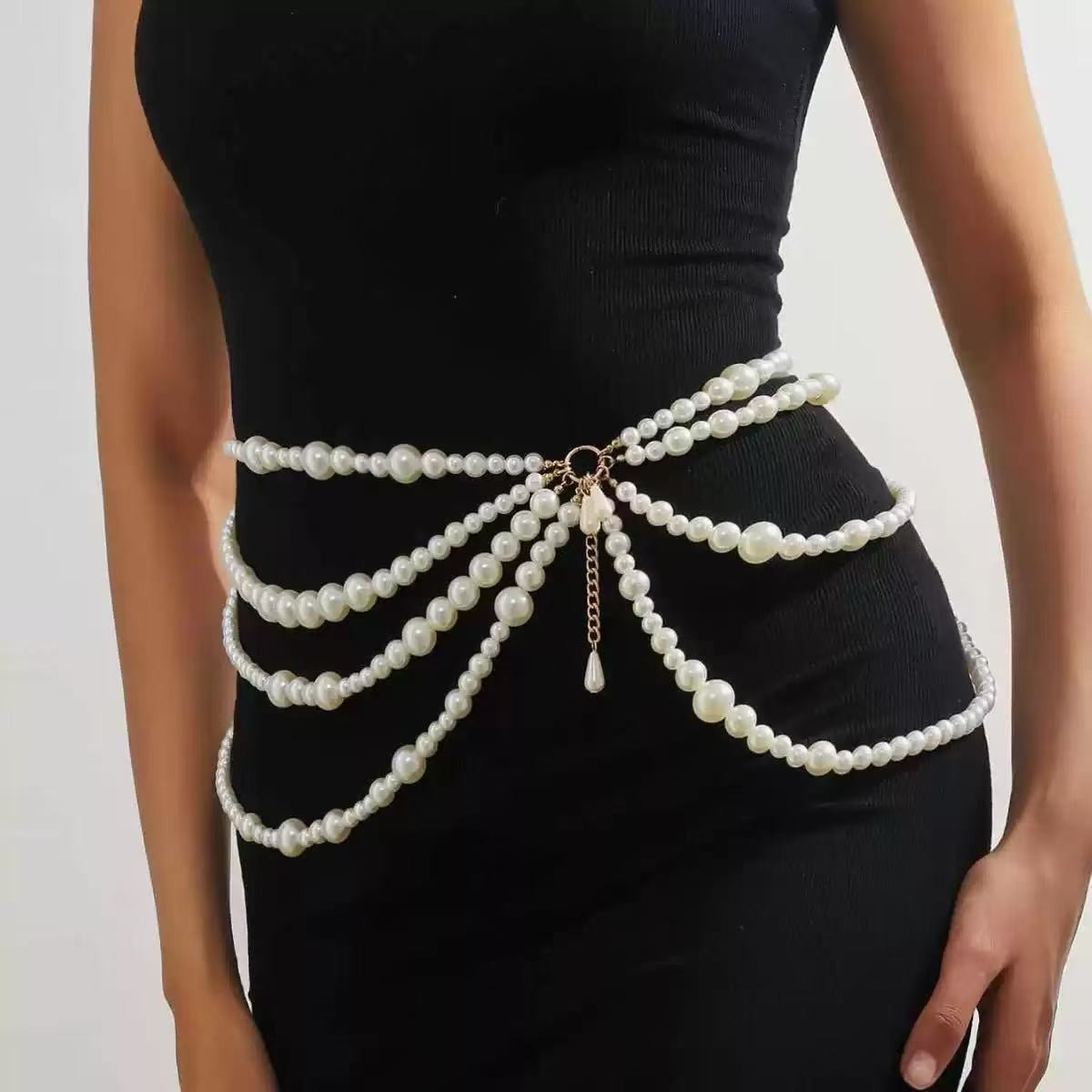 Европейская и американская цепочка на талии с различной толщиной жемчуга соединенная многослойными кисточками и боковой цепочкой декор на талии An6206