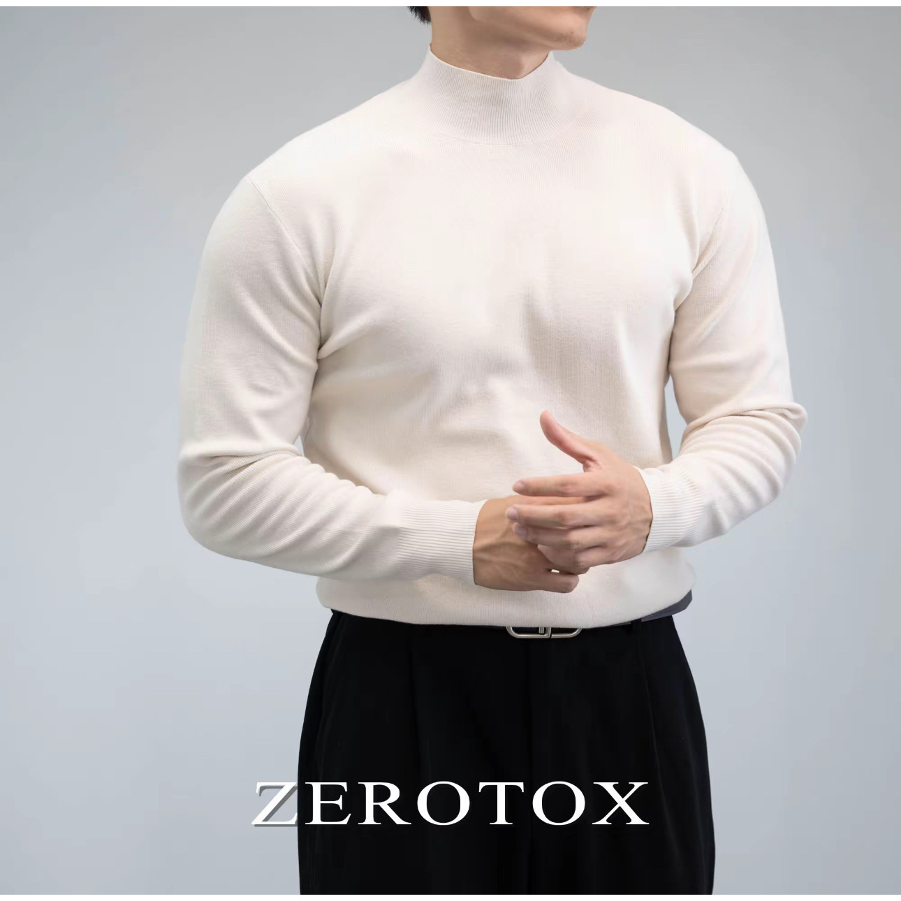 Autumn and Winter Warm and Versatile Modal Skin-Friendly and Comfortable Half Turtleneck Slim Casual Knitwear Men's Wool Knitwear