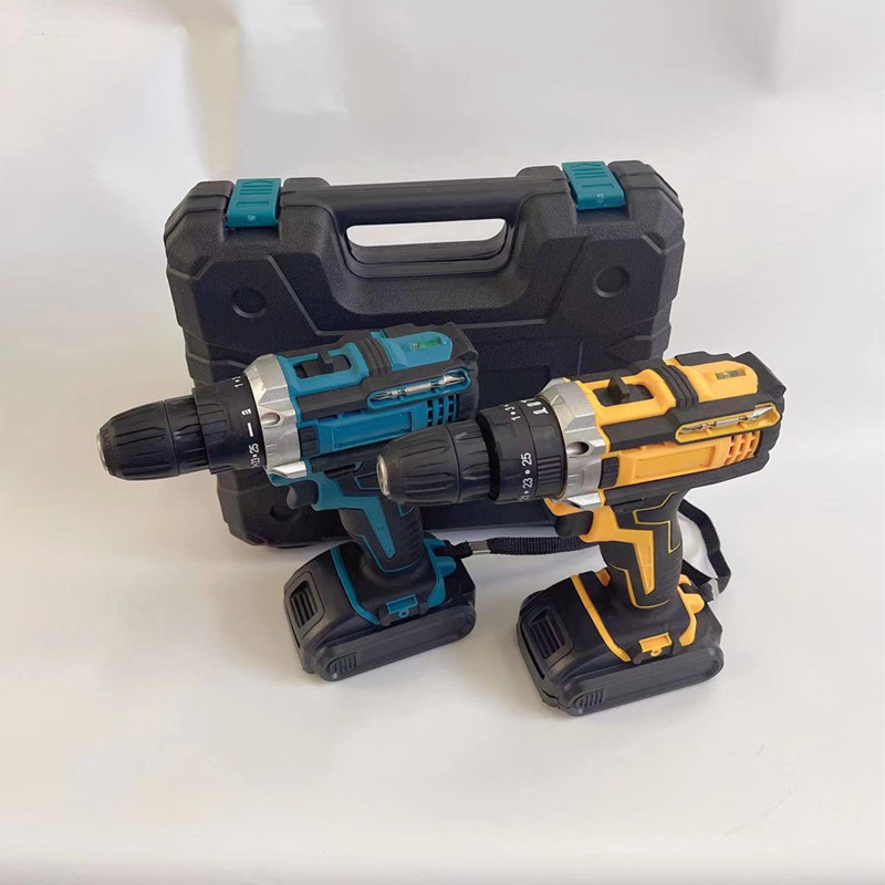 DW 21v lithium battery rechargeable drill 3 function impact drill double speed hand drill multifunctional household electric screwdriver