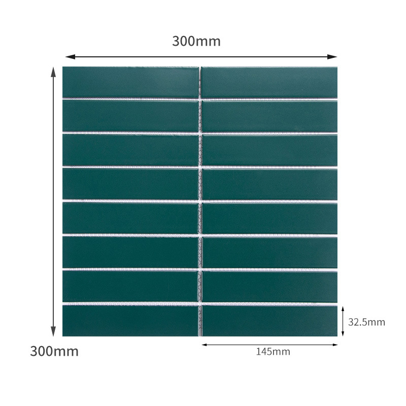 Nordic long brick dark green black white gray strip tile toilet bathroom wall tile mosaic tile processing custom