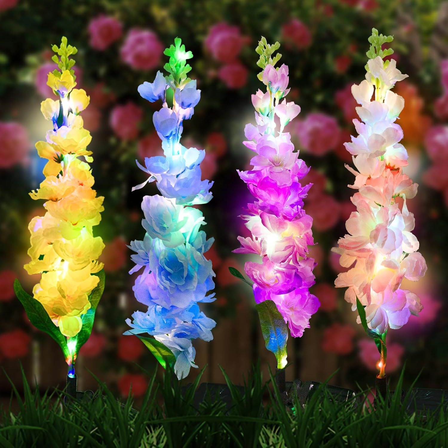 New Solar Rhododendron Light Decoration Courtyard Flower-bed Street Park Wedding Props Atmosphere Simulation Flower LED