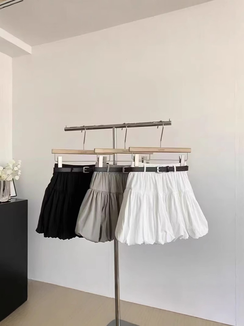 Юбка с высокой талией, облегающая, черная, пышная, с поясом для женщин, новая универсальная A-образная короткая юбка, весна 2025