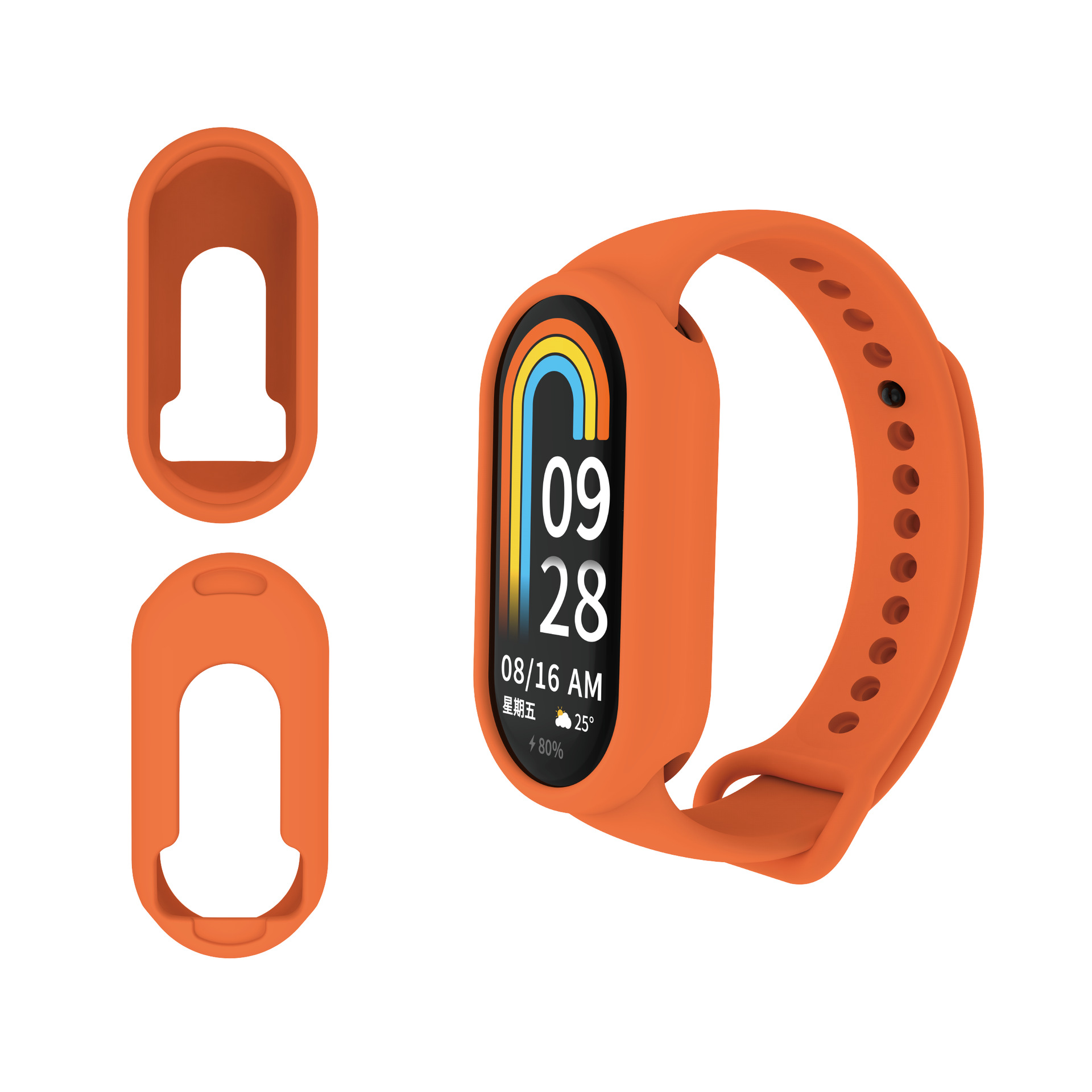 Suitable for Xiaomi Mi Band 8/9/10 Ceramic Watch Protective Case Silicone Anti-Fall Wear-Resistant Protective Cover Simple Pure Color
