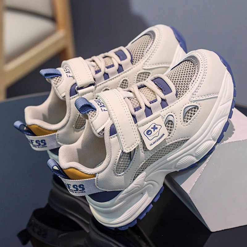 Boys' Shoes Spring 2025 New Mesh Breathable Kidsren's Sports Mesh Shoes for Middle and Large Kidsren Korean Style Boys' Dad Shoes Trendy
