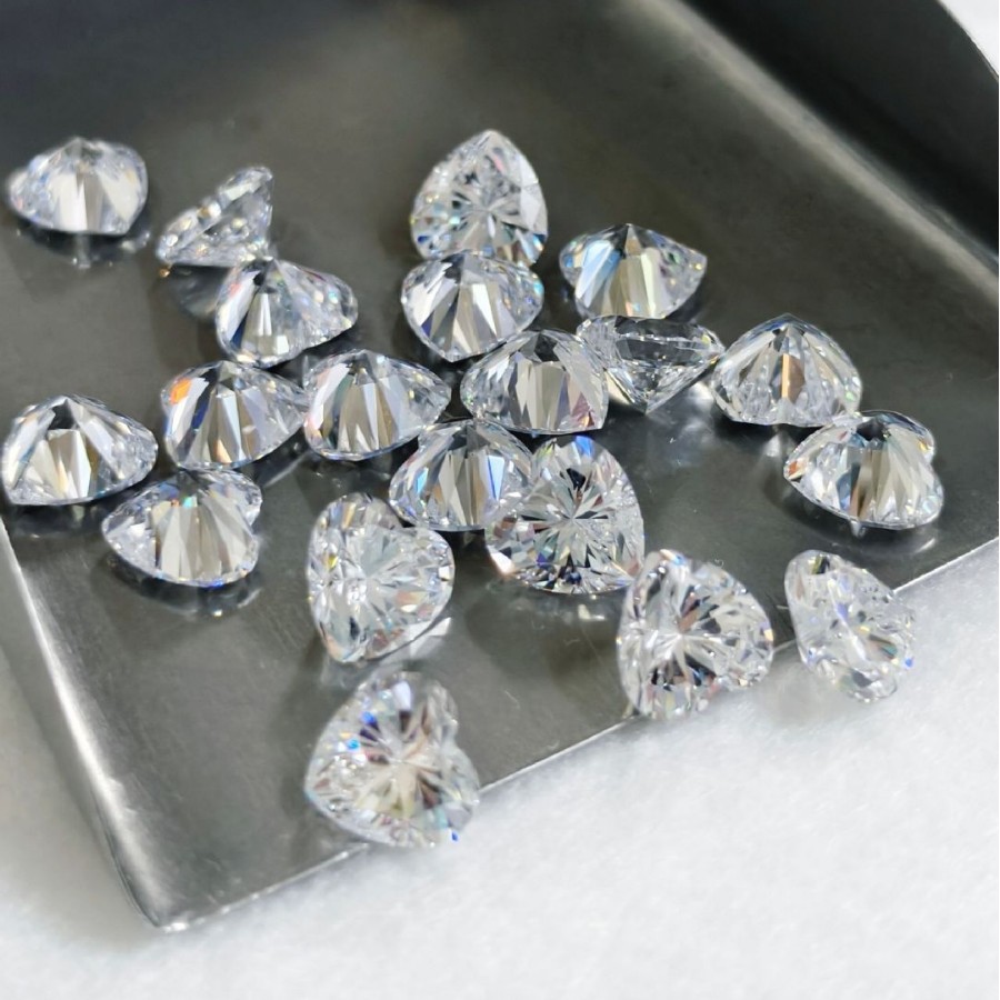 Камень в форме сердца, материал Hs Guitai, 5Aspg, циркон, кубический цирконий, необработанный камень