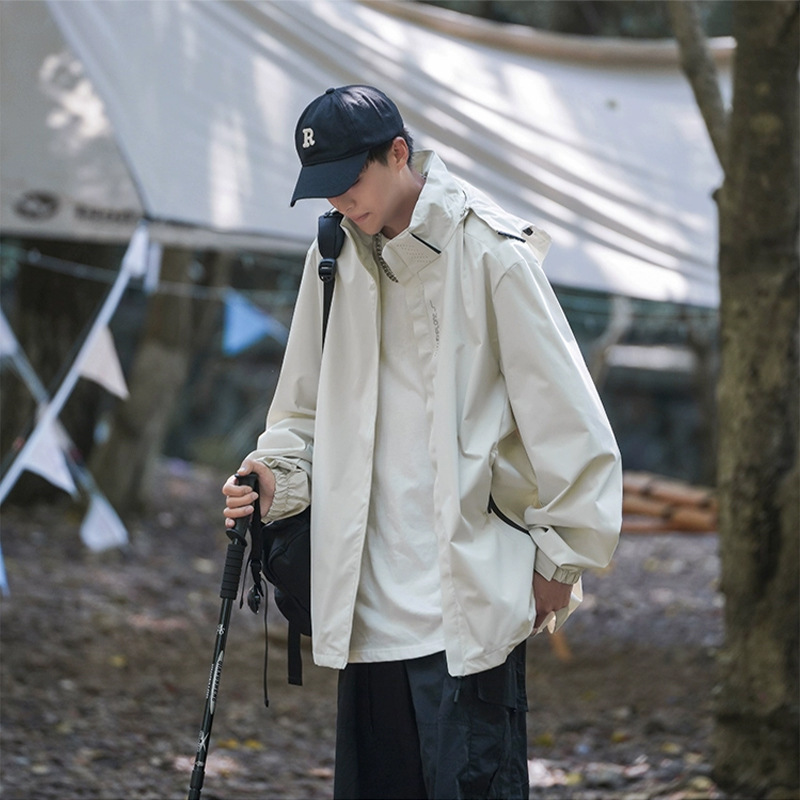 TikTok Rusk Men's Spring and Autumn Summer Outdoor Jacket Men's Three-in-One Hiking Mountaineering Jacket Pure Simple Windbreaker