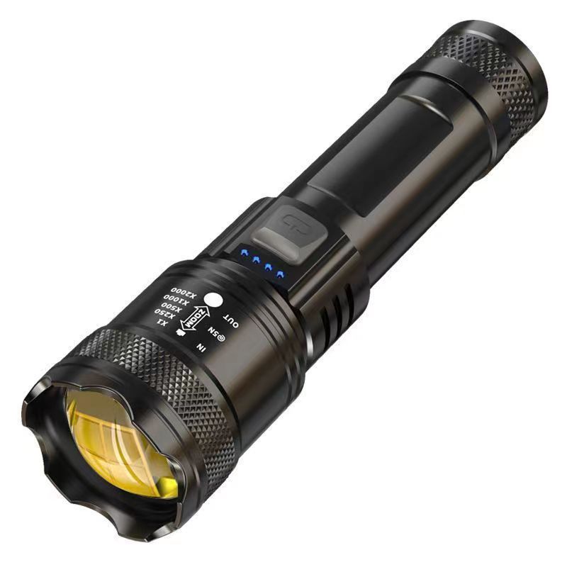 Cross-border Super Light Rechargeable Flashlight Outdoor Patrol Spotlight Zoom Aurora Cannon Large Flood Laser Cannon Lamp