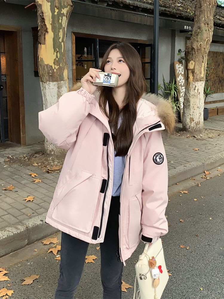 2025 New National Standard 90% down Work Parka for Women, Mid-Length, Petite Size, Winter Thickened Coat with Raccoon Fur