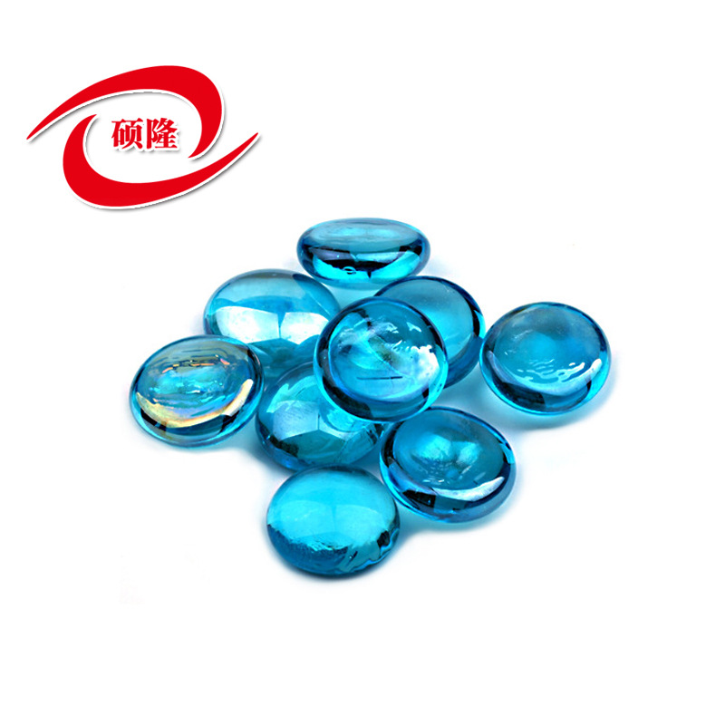 Supply glass flat beads transparent green ancient blue sea blue landscape fish tank for children archaeological digging