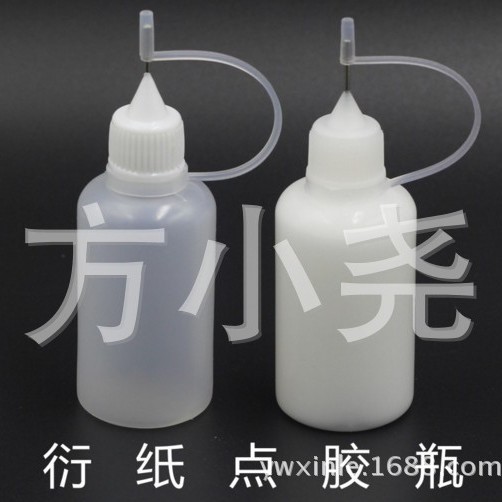 Бутылка для клея, 30 мл, прозрачная, с металлическим носиком