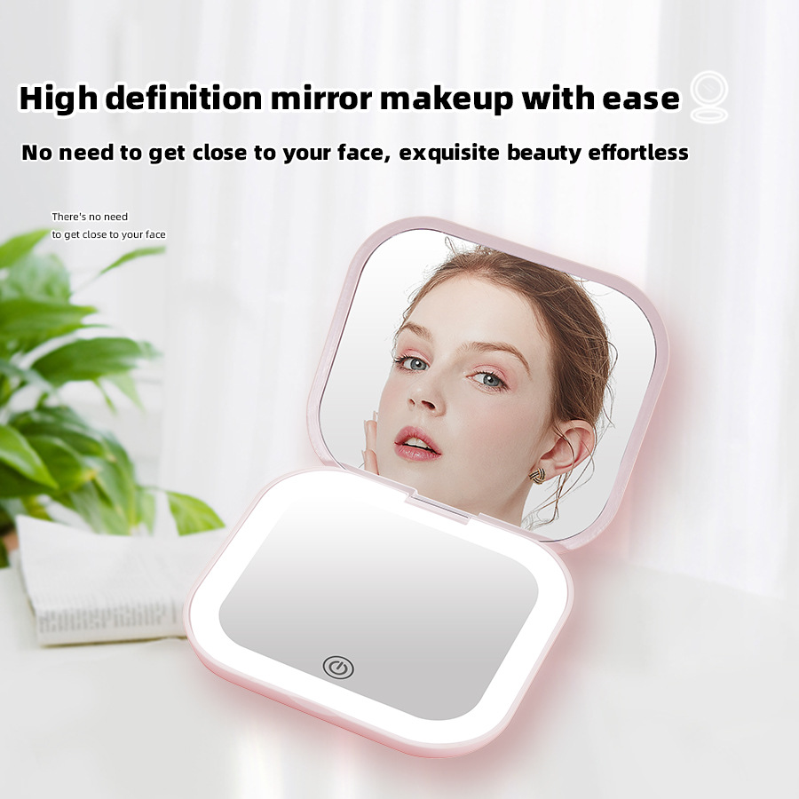 Ручное Зеркало с Откидной Крышкой LED Зеркало с Подсветкой Портативное Зарядное Shein Xiyin Тм Кросс-Бордер Популярное Зеркало Портативное