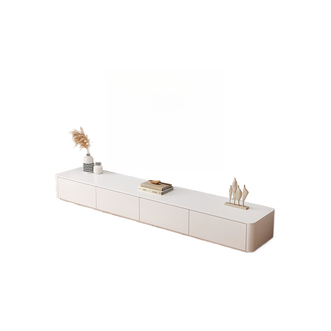 Simple Modern Solid Wood Coffee Table Solid Wood Tv Cabinet Combination Light Luxury Slate Floor-Standing Cream Style Floor Cabinet
